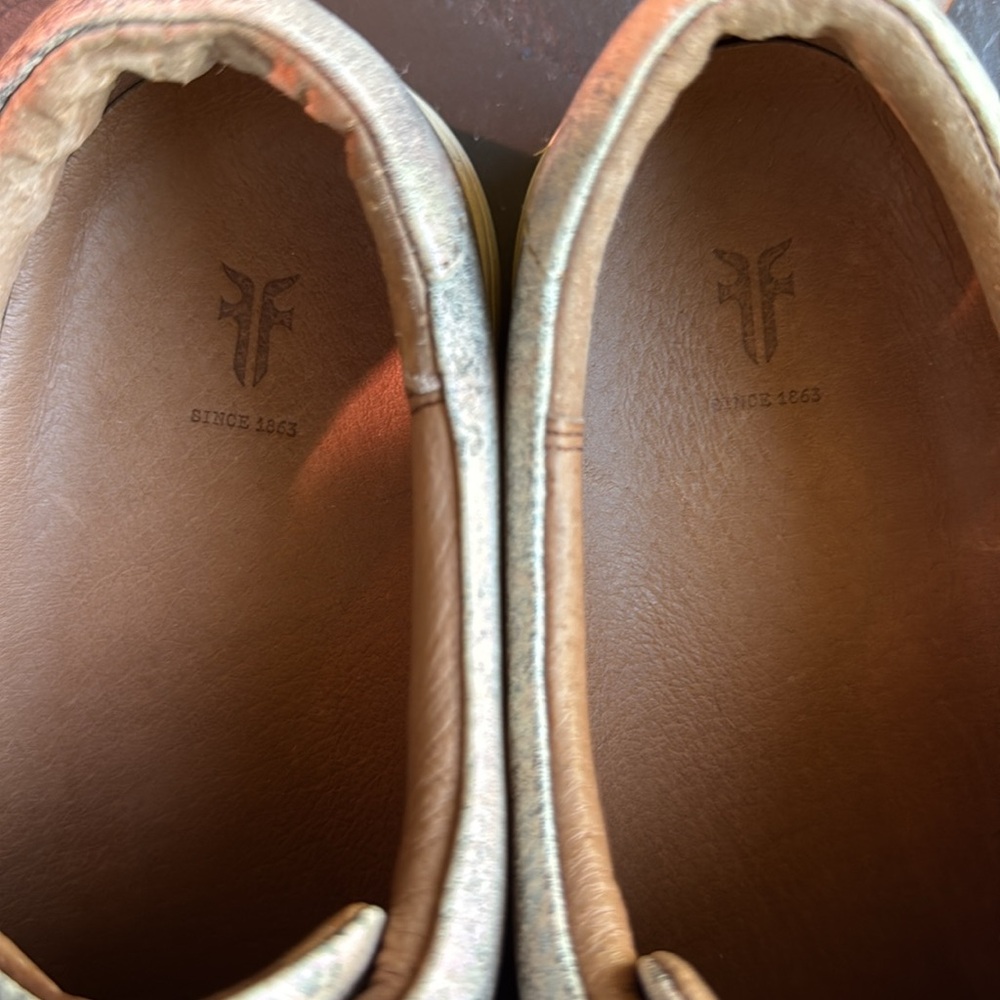 Frye Lena Metallic‎ Leather Zip Sneakers size 8 - Picture 5 of 12